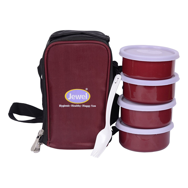  Jewel four container with lunch bag set Red