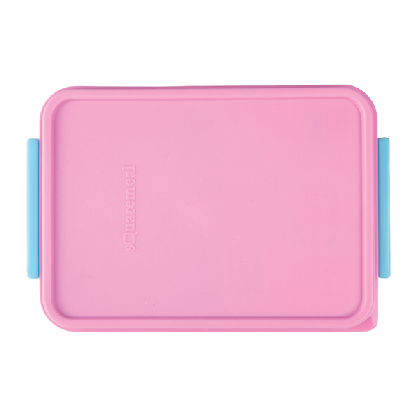 Jewel Square Meal Plain Pink Lunch Box